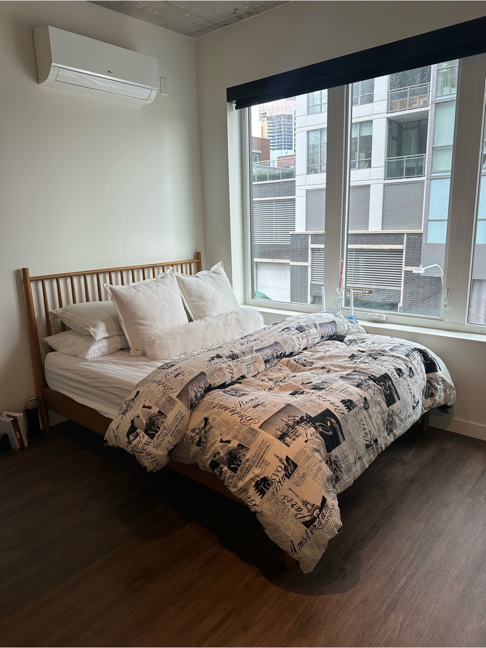 Neutral Black & White Newspaper Print Comforter - Home Bedding